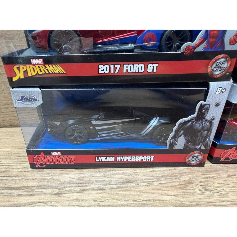 Jada Hollywood Rides 1/32 Scale Lot of 4 Superman Spider-man Iron-man Bk Panther